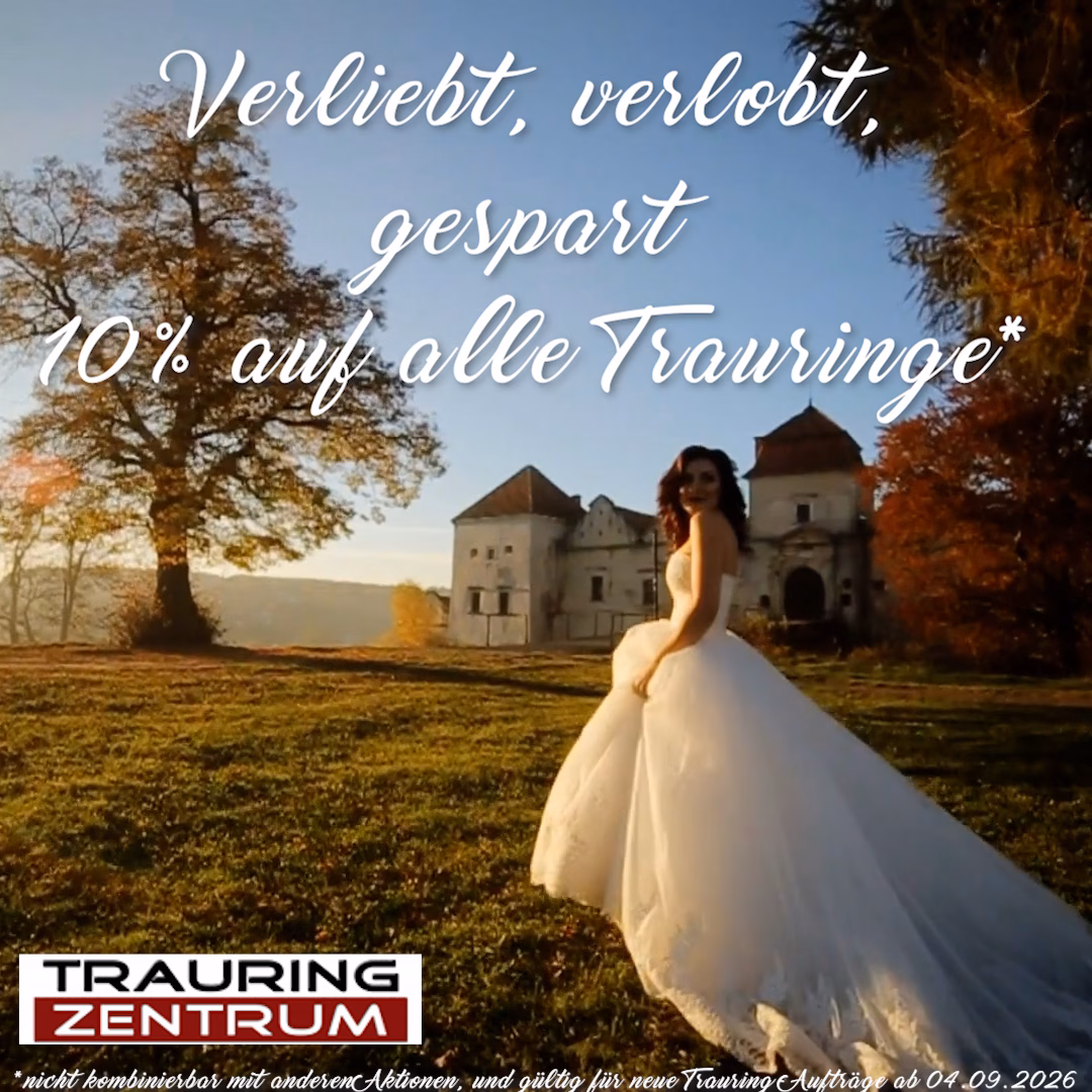 Herbstaktion - 10% auf alle Trauringe - Verliebt, verlobt, gespart